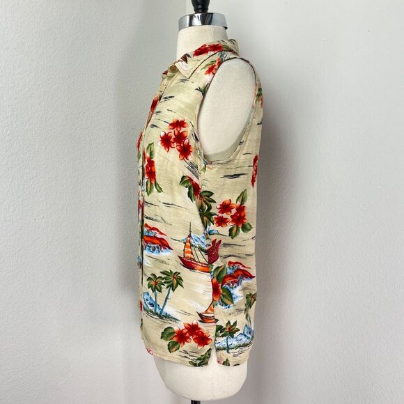 Great Northwest Aloha Womens Blouse Top Small Rayon Tropical Travel Resort Boho - Picture 6 of 11